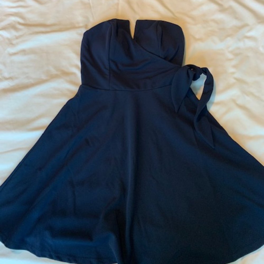Navy Blue Sweetheart Dress